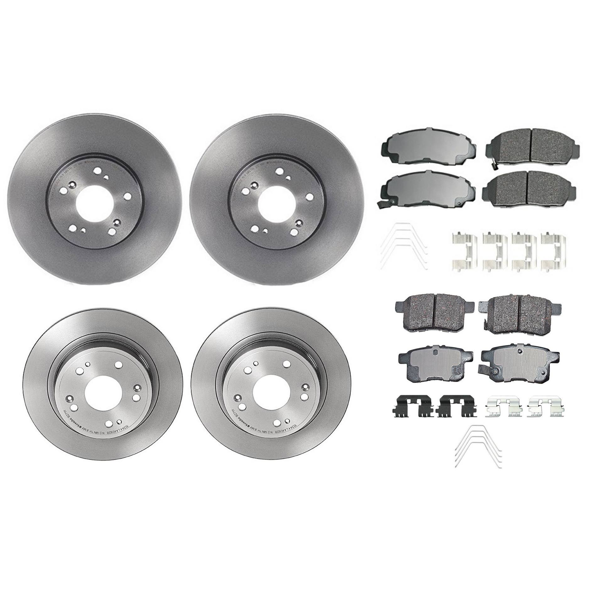 Disc Brake Pad and Rotor Kit – Front and Rear Akebono ProACT NP